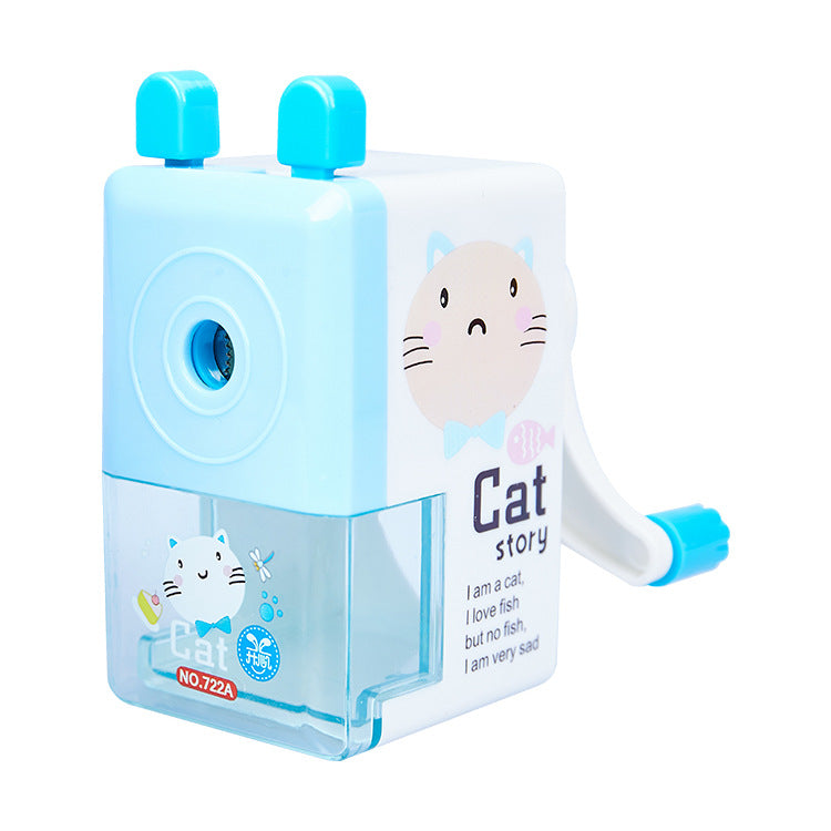 Small square pencil sharpener creative learning stationery pencil sharpener children's pencil sharpener cartoon pencil sharpener hand-crank pencil sharpener